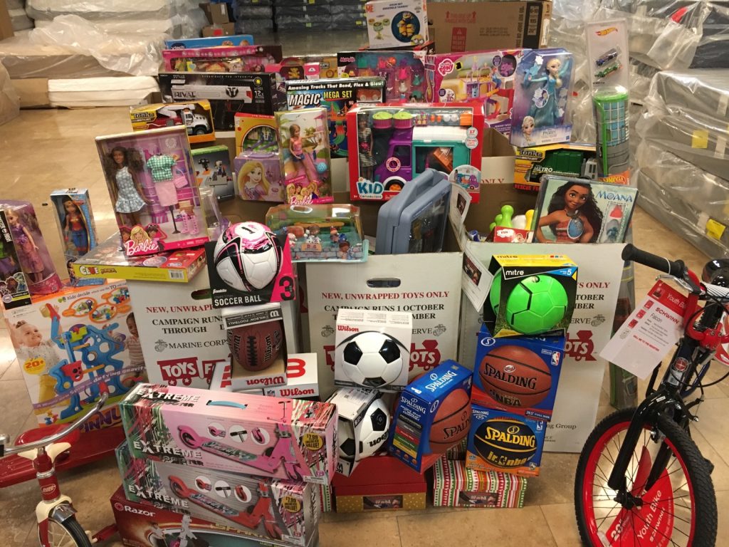 Amazing presents from the community in Las Vegas for Toys for Tots!