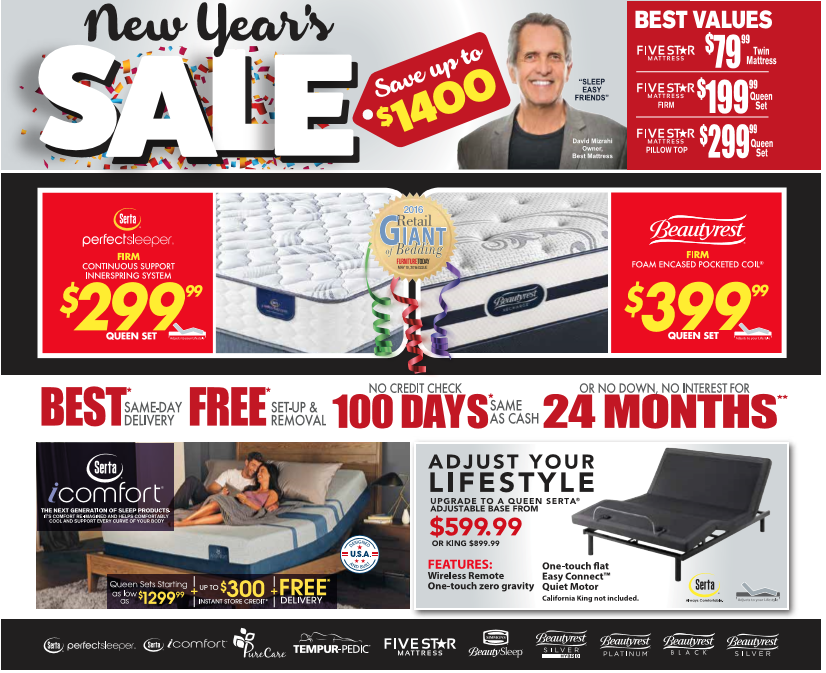 Best Mattress' 2018 New Year's Sale in Las Vegas, Mesquite, St. George