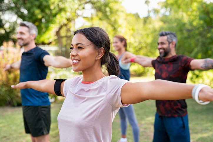 People exercising outdoors