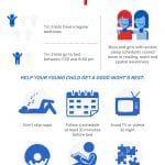 A regular bed time equals smarter kids infographic from Best Mattress in Las Vegas & St. George