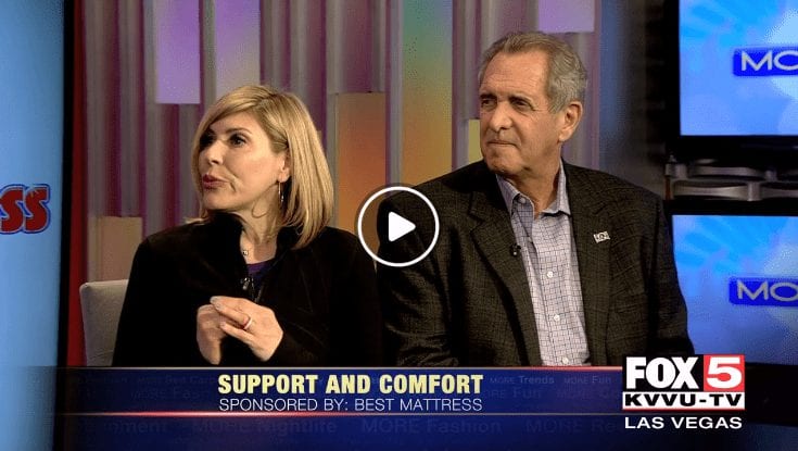 Best Mattress President David Mizrahi with Dr. Jennifer Marone discuss how to get a better night sleep on Fox 5 in Las Vegas