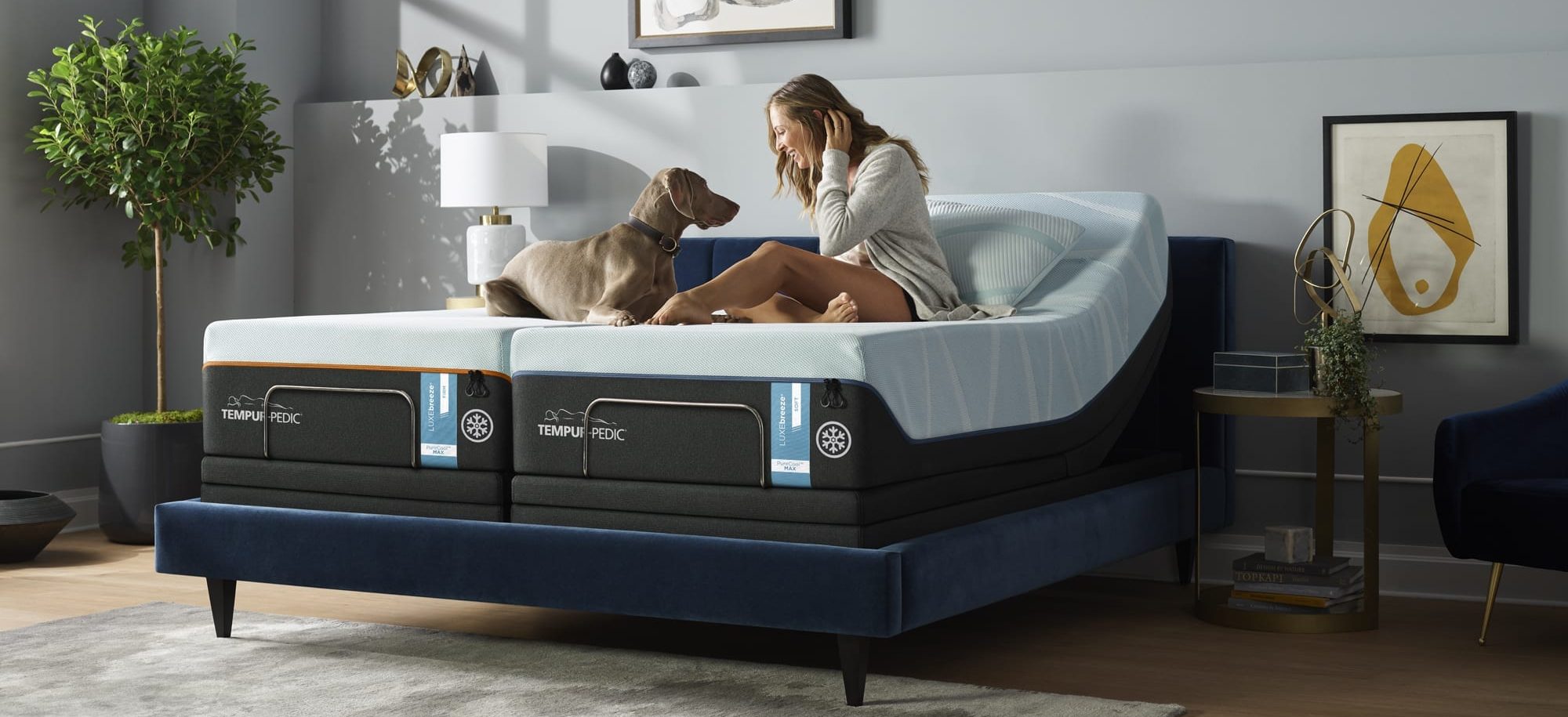 A new Tempur-Pedic king bed adjustable base