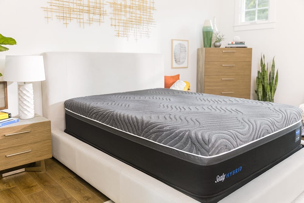 Sealy Hybrid Mattress in a designer bedroom
