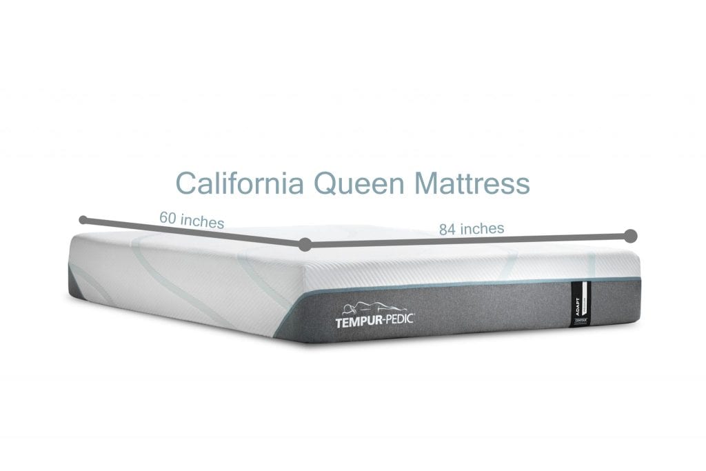 California Queen mattress size 60 inches by 84 inches
