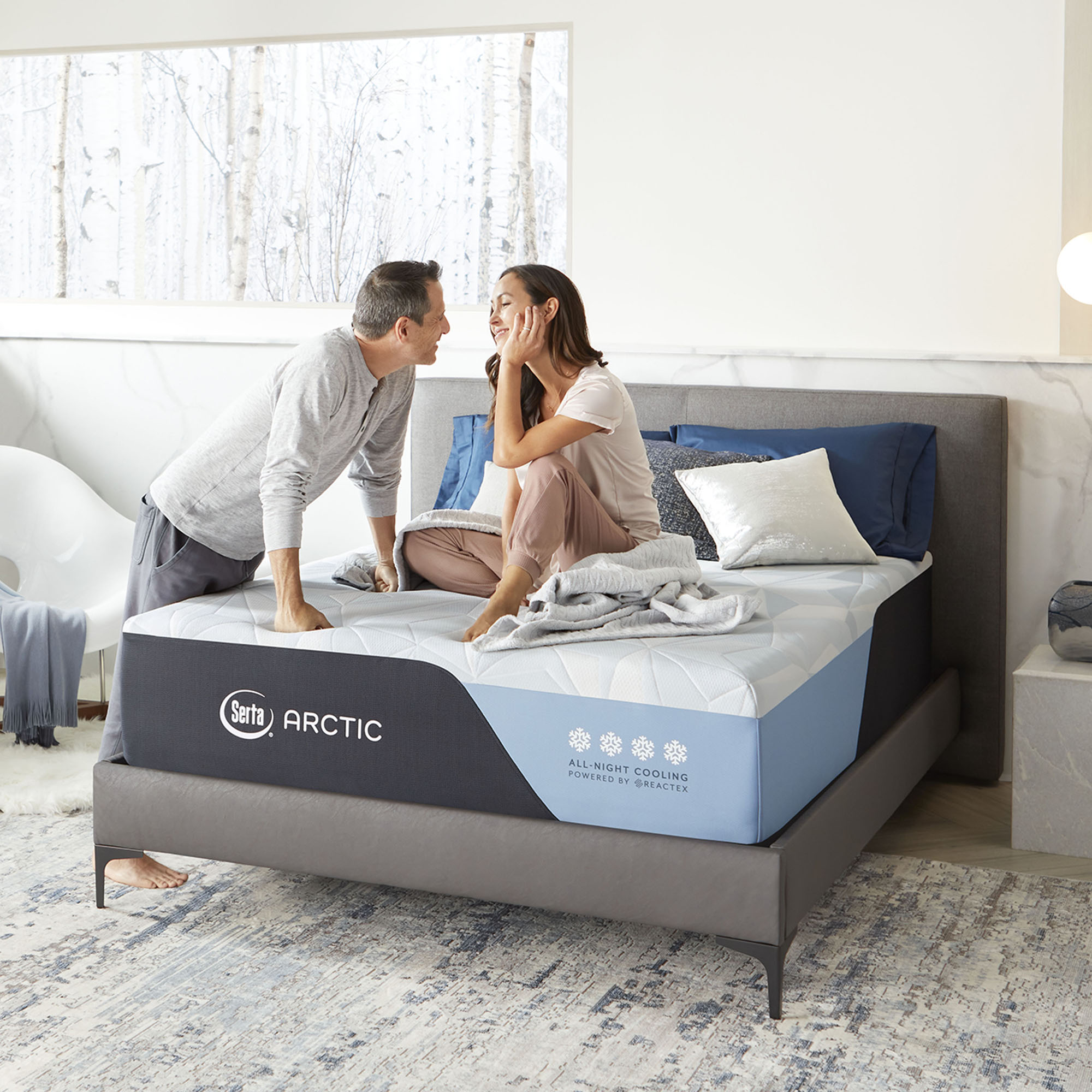 Serta Arctic Premier Memory Foam mattress couple