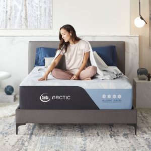 Serta Arctic Premier Memory Foam mattress with woman