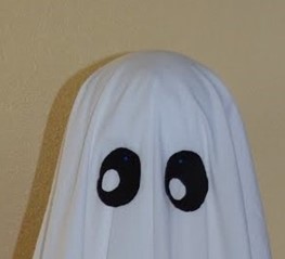 barstool ghost using bed sheets