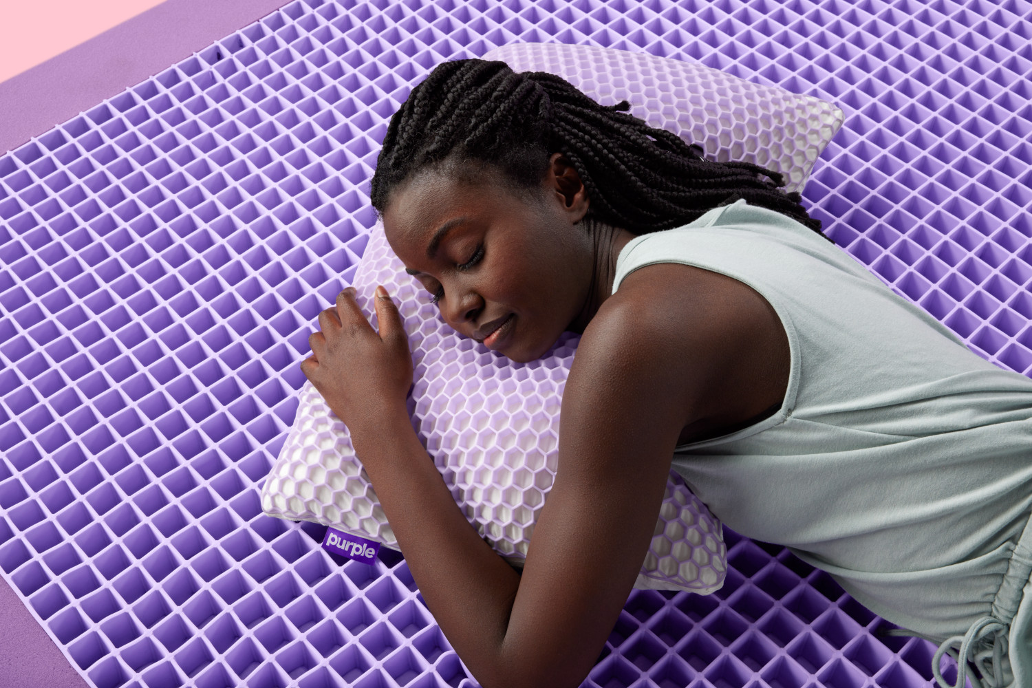 Memory Foam Lumbar Support Pillow with Purple Gel Layer - Online