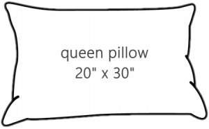 queen pillow size graphic