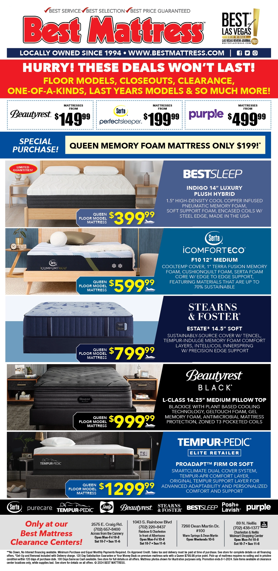 Clearance Specials Best Mattress