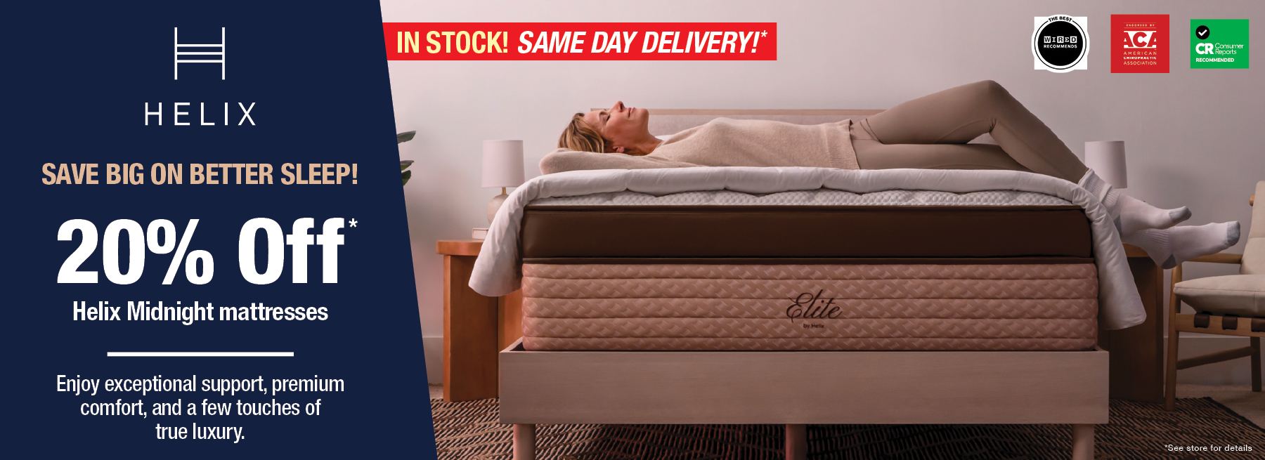 Helix20off Helix 20% Off Midnight mattress *See store for details