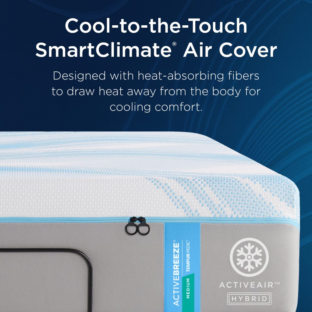 Tempurpedic ActiveBreeze Smart Bed Cool to the touch SmartClimate Air Cover description