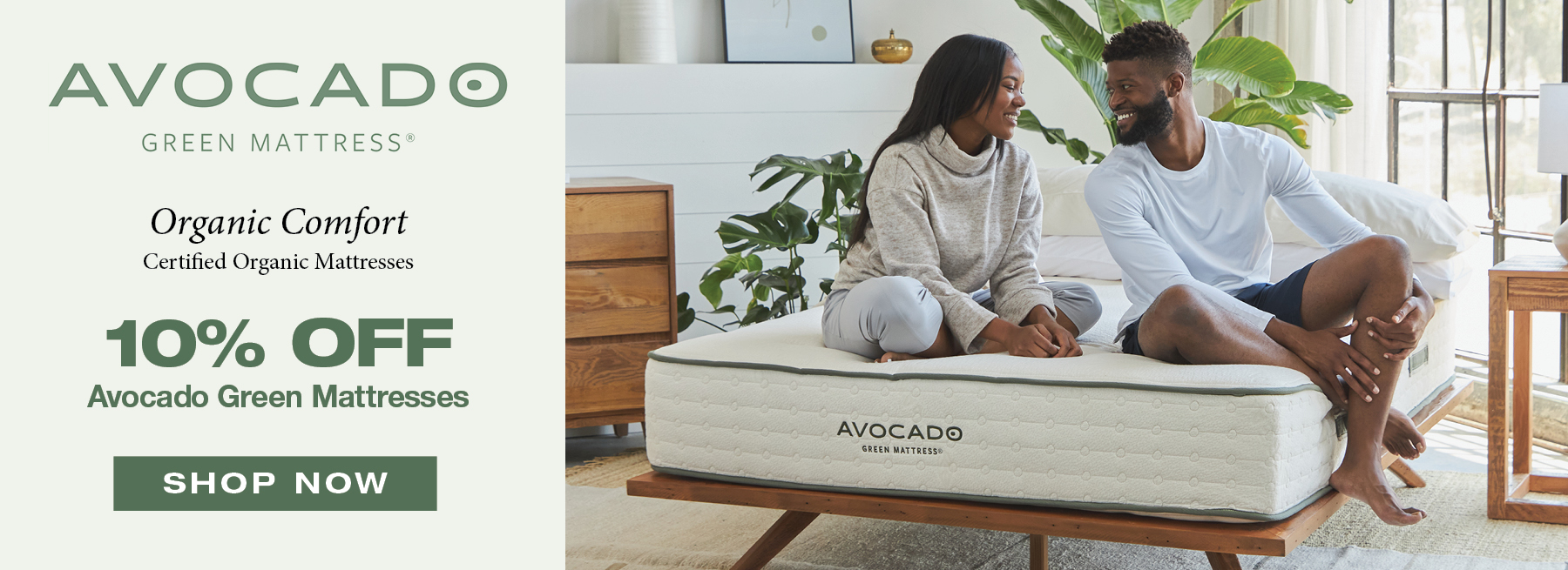 10% Off Avocado Green Mattresses